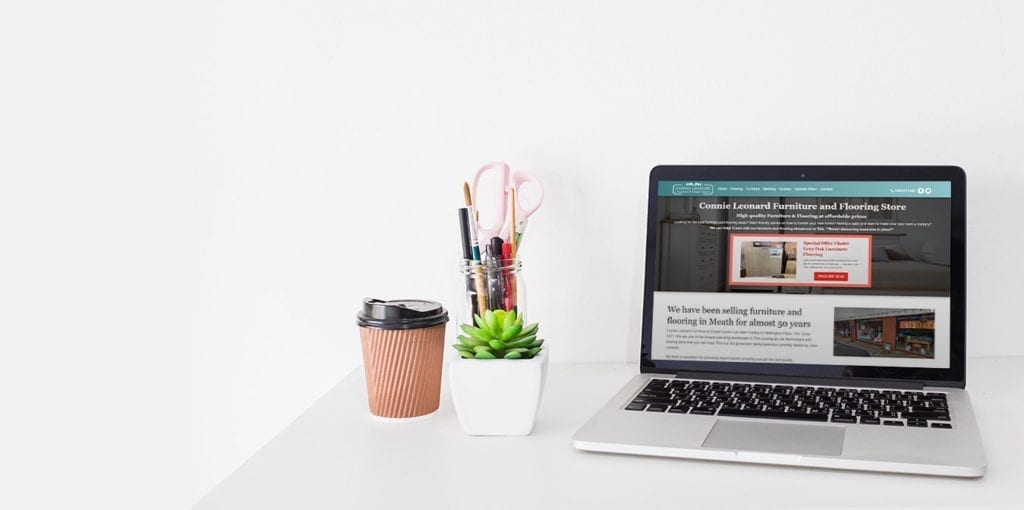 Web Design on Desktop for Connie Leonard Furniture Website Trim Meath