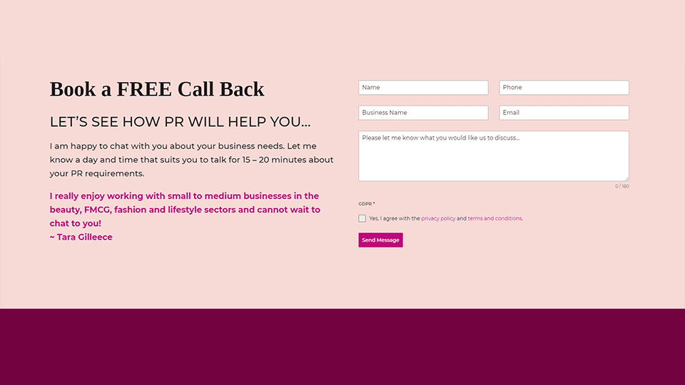 Website Design Book free consultation enquiry form to automate inquiries after business hours