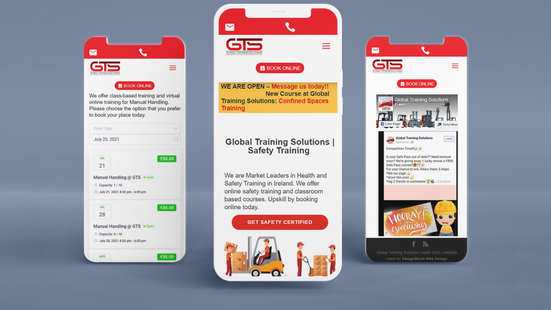 social media feeds and posts displayed on website