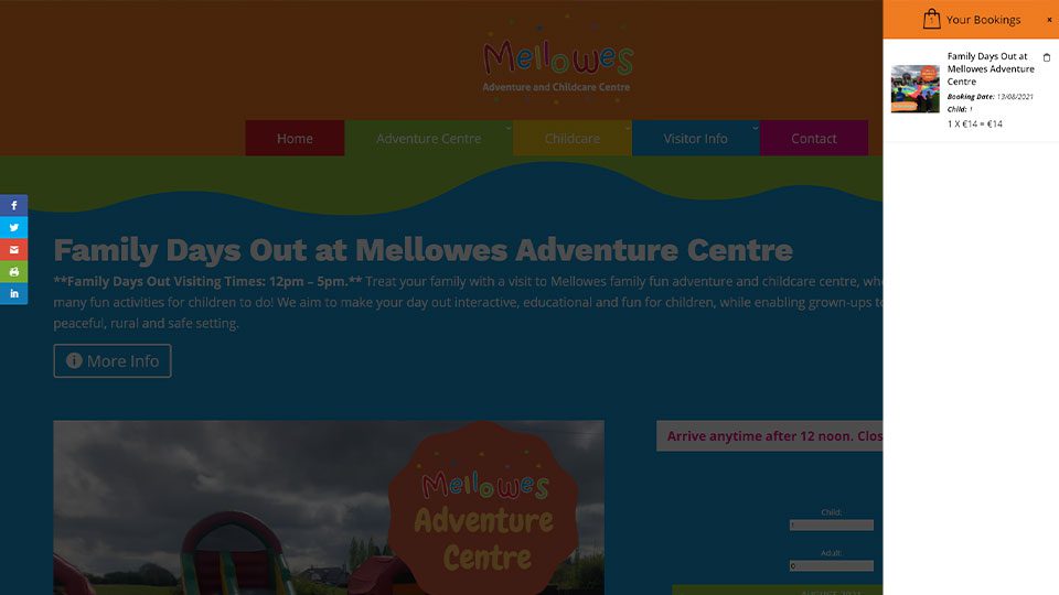 mellowes Booking website design featured